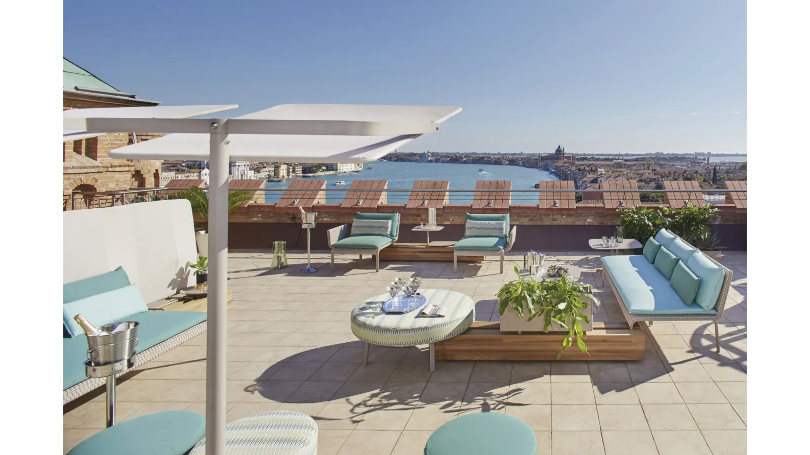 Parasole Key West in metallo e tela di Roberti