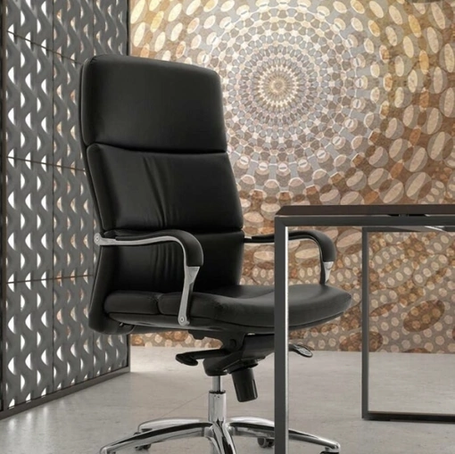 Poltrona Direzionale con ruote Althea in tessuto imbottito di Sedie Brianza