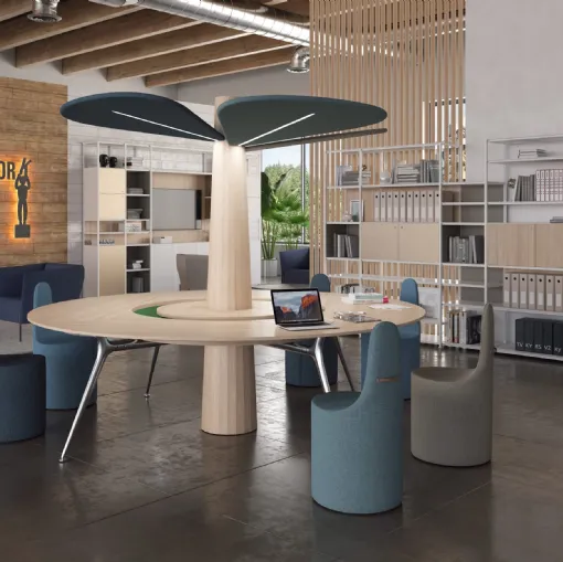 Scrivania operativa di design in legno Baobab di Estel