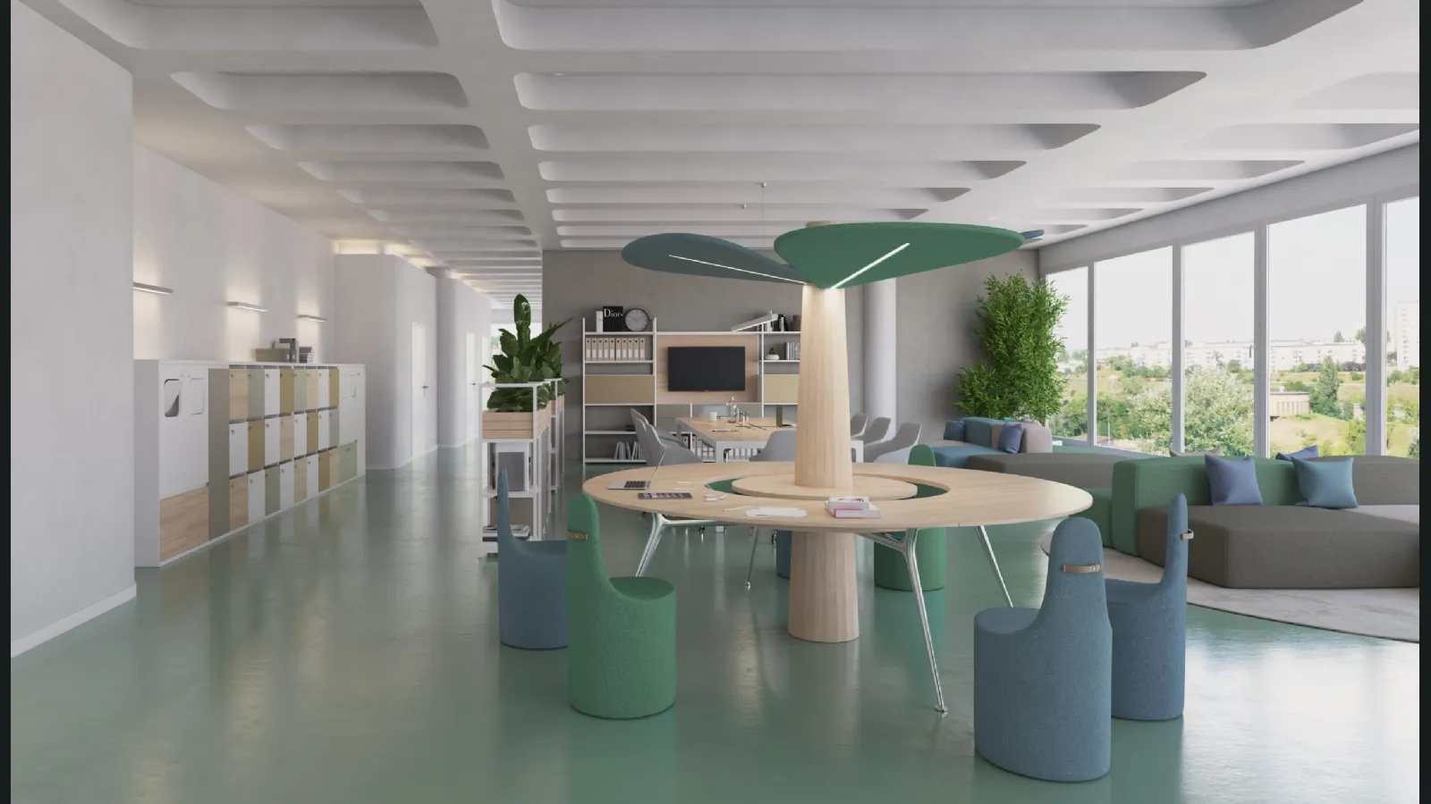 Scrivania operativa di design in legno Baobab di Estel