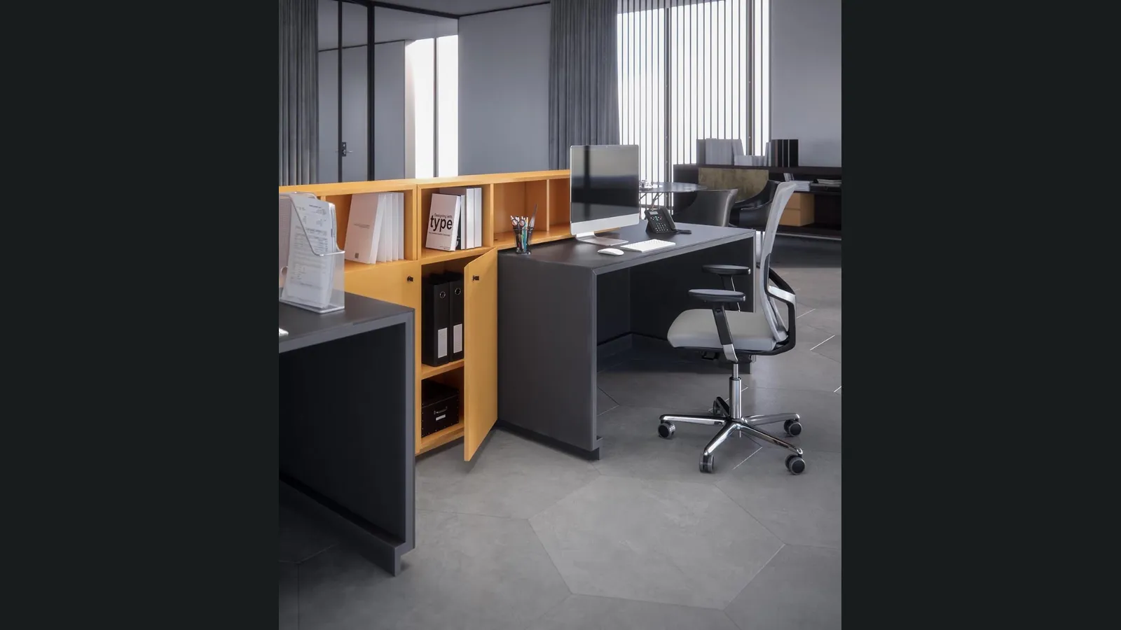 Bancone Reception Bridge in laccato di Estel