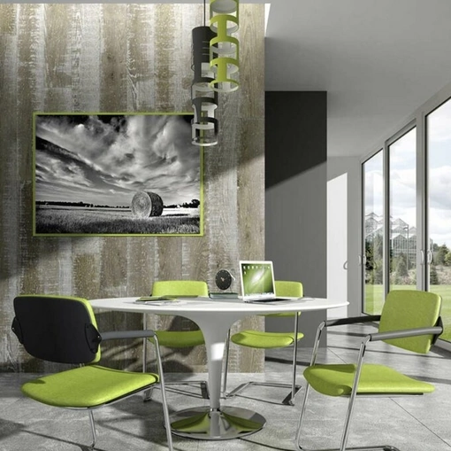 Seduta Ospiti con braccioli Cindy in tessuto imbottito e metallo di Sedie Brianza