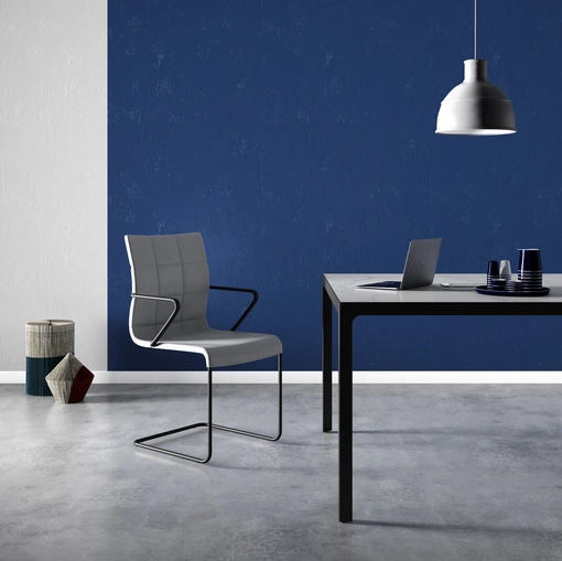 Sedia ospiti dal design lineare Verso di Estel