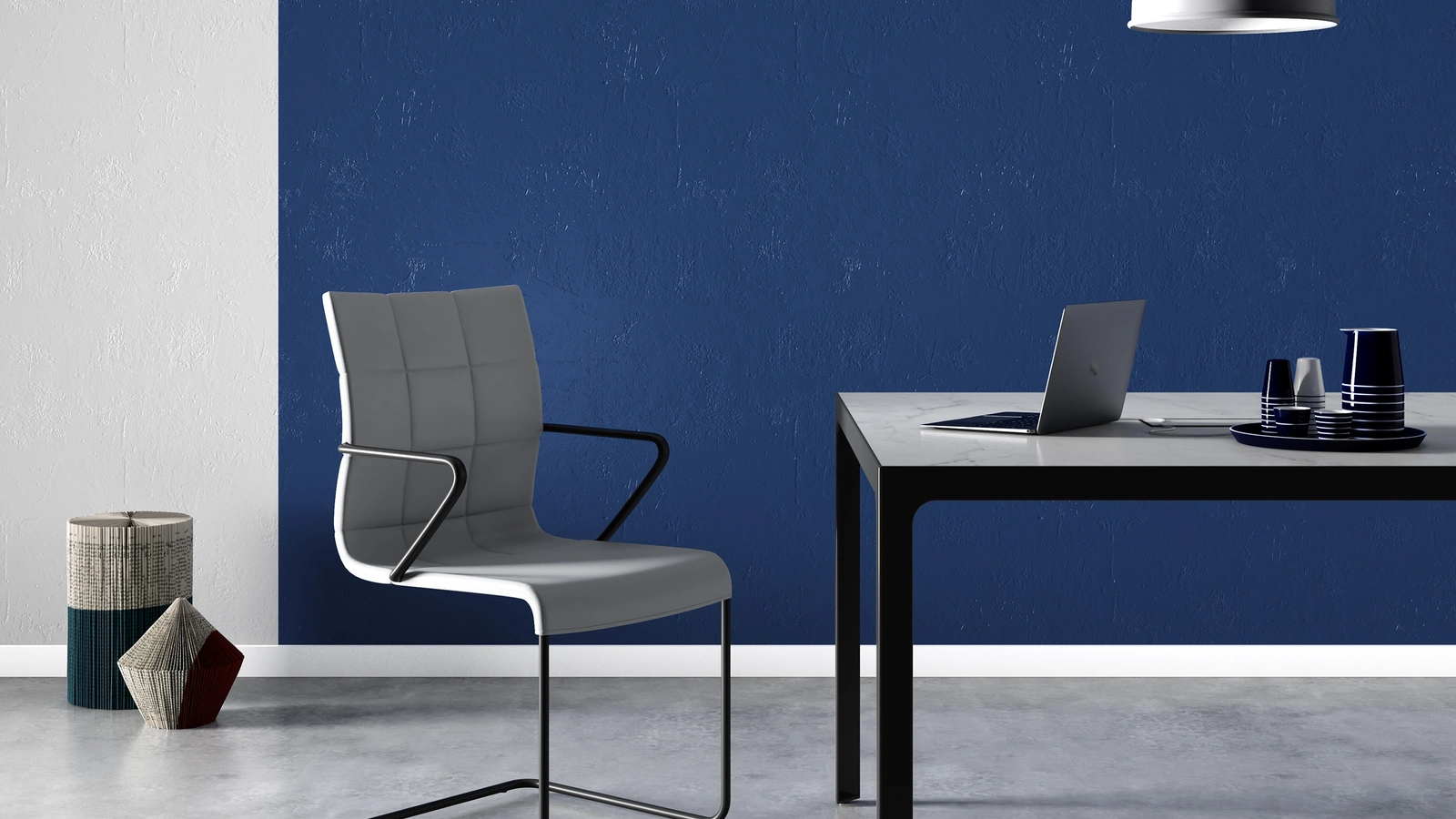 Sedia ospiti dal design lineare Verso di Estel