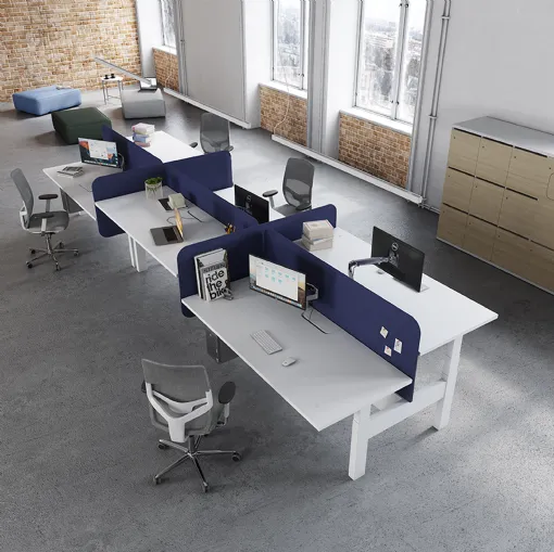 Scrivania Operativa elevabile che permette di alternare il lavoro in posizione seduta a quello in posizione eretta Evo HP di Estel