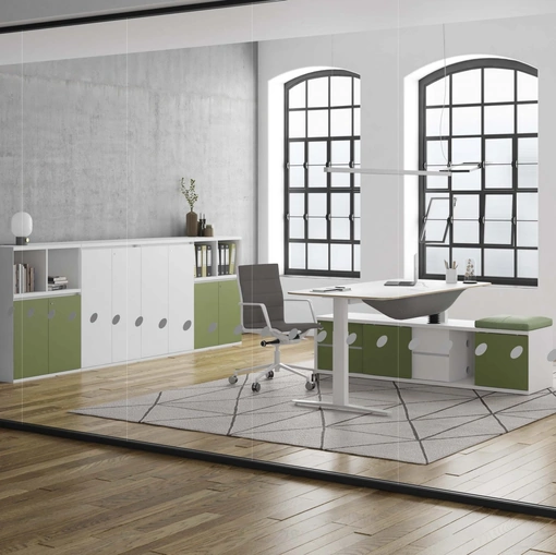 Scrivania direzionale moderna in laccato Evolution Manager di Estel
