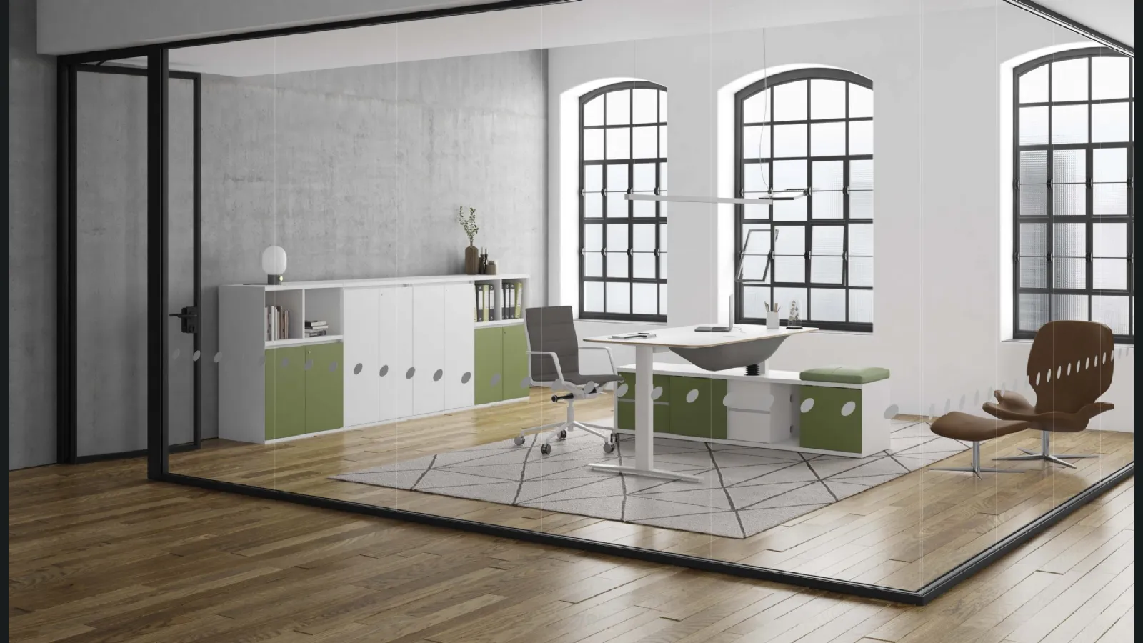 Scrivania direzionale moderna in laccato Evolution Manager di Estel