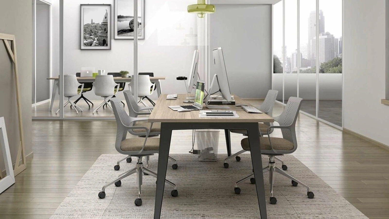 Seduta Operativa Gemma in polipropilene con seduta in tessuto imbottito di Sedie Brianza