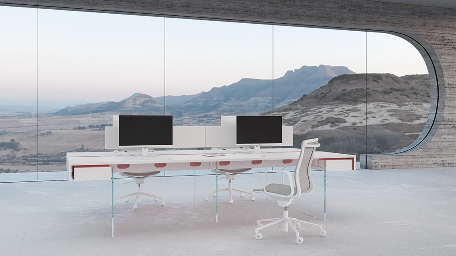 Scrivania operativa Horizon di Estel