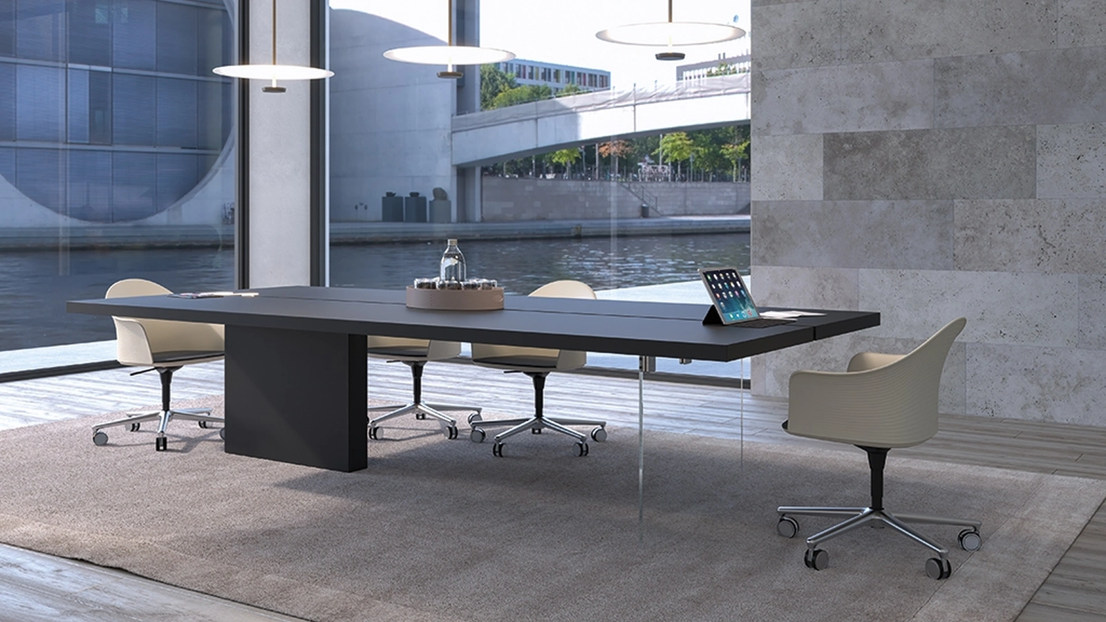 Scrivania operativa Horizon di Estel