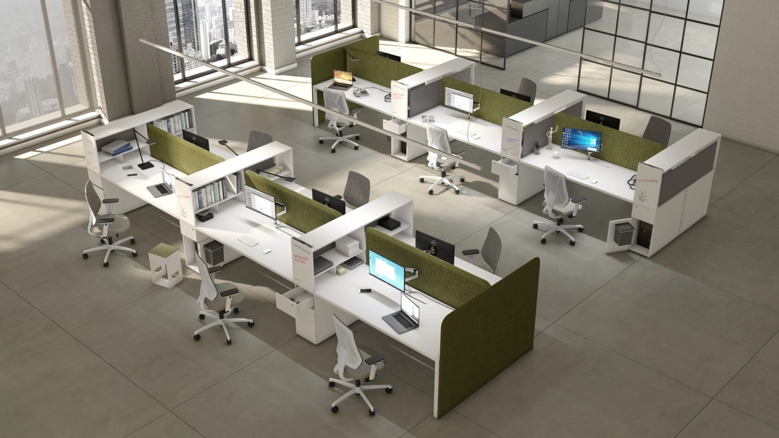 Scrivania operativa Joint + Asterisco di Estel