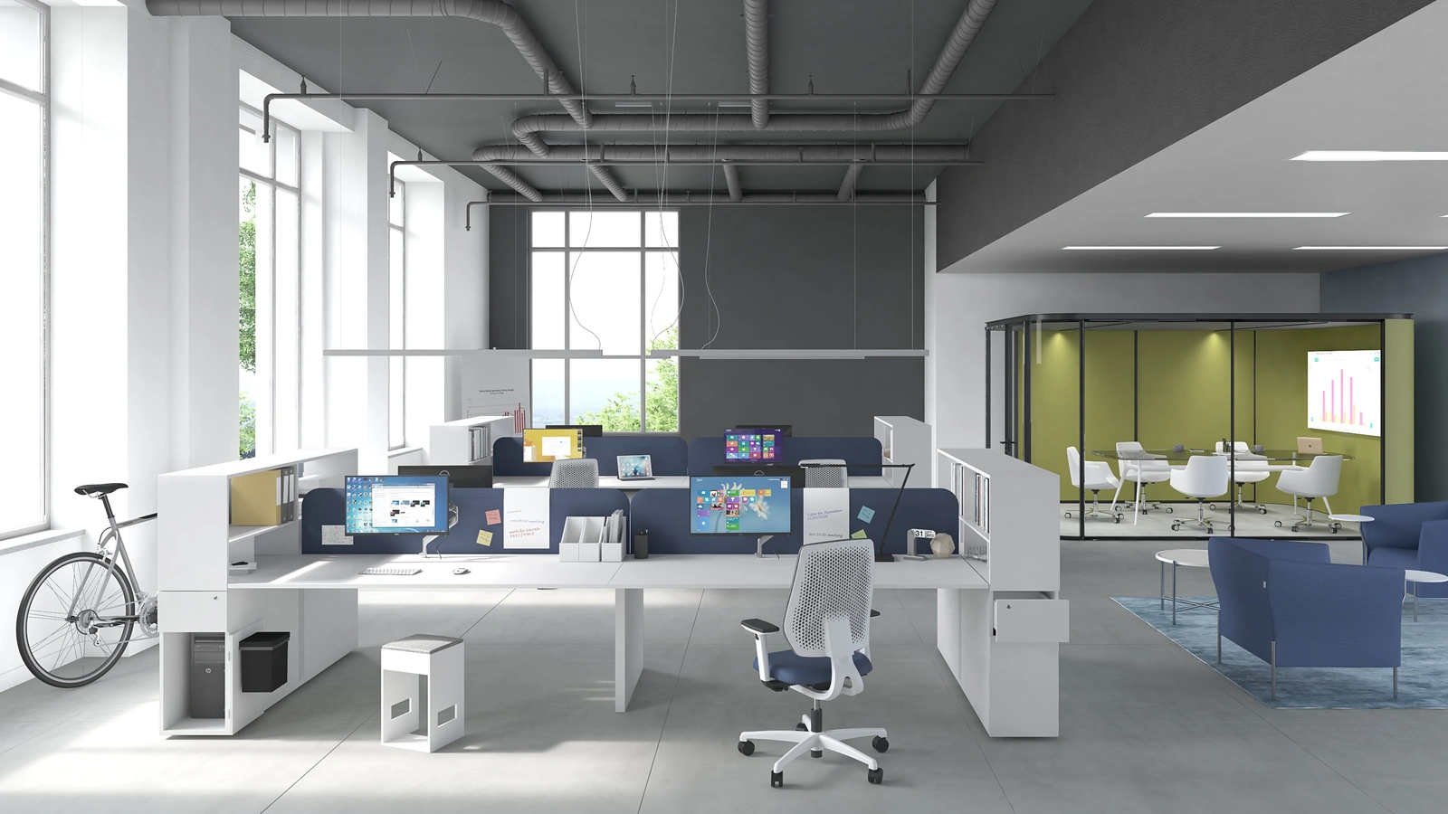 Scrivania operativa Joint + Asterisco di Estel