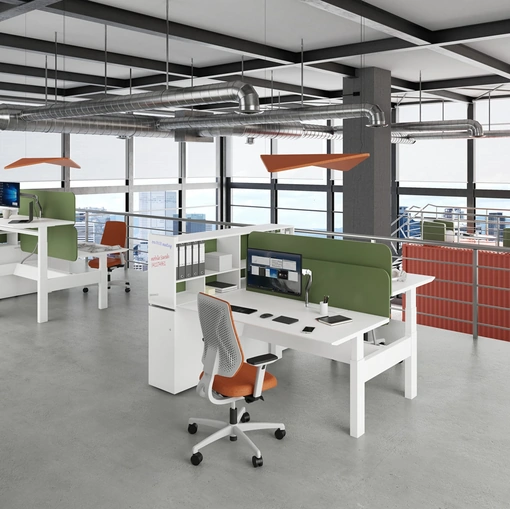 Scrivania operativa Joint + Evo HP di Estel