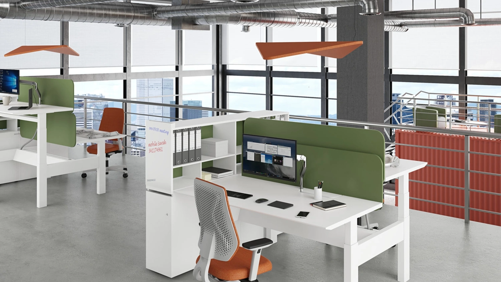 Scrivania operativa Joint + Evo HP di Estel