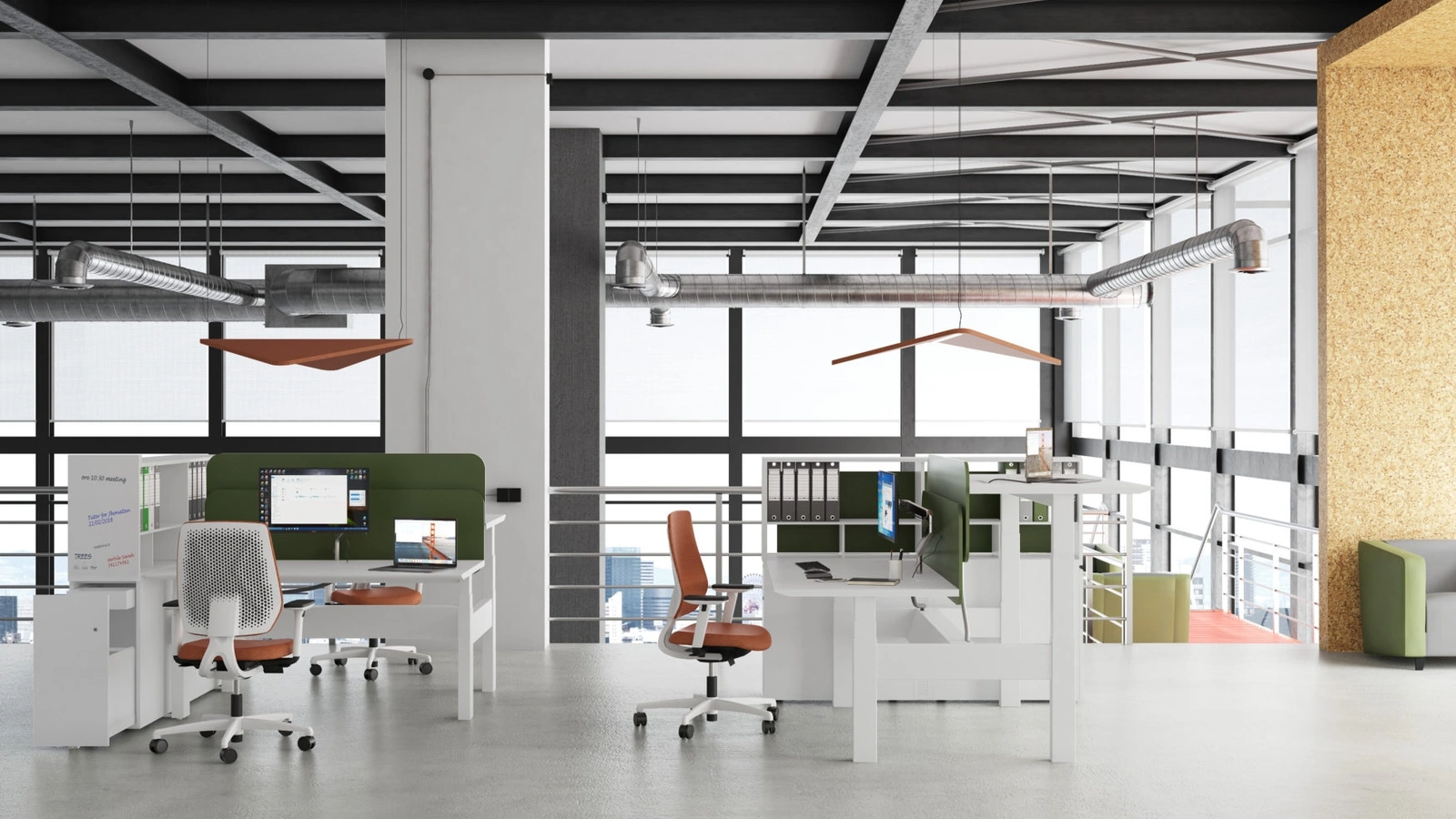 Scrivania operativa Joint + Evo HP di Estel