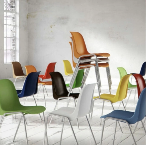 Seduta Attesa impilabile colorata Key in polipropilene e metallo di Sedie Brianza