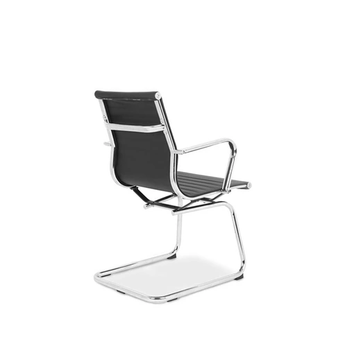 Seduta Ospiti Lab in ecopelle con struttura a slitta in acciaio di Sedie Brianza