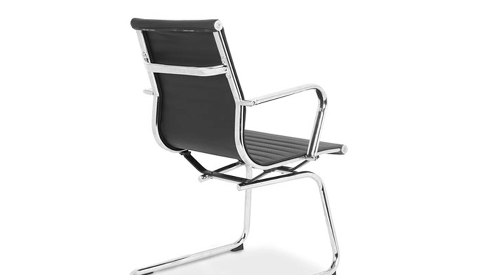 Seduta Ospiti Lab in ecopelle con struttura a slitta in acciaio di Sedie Brianza