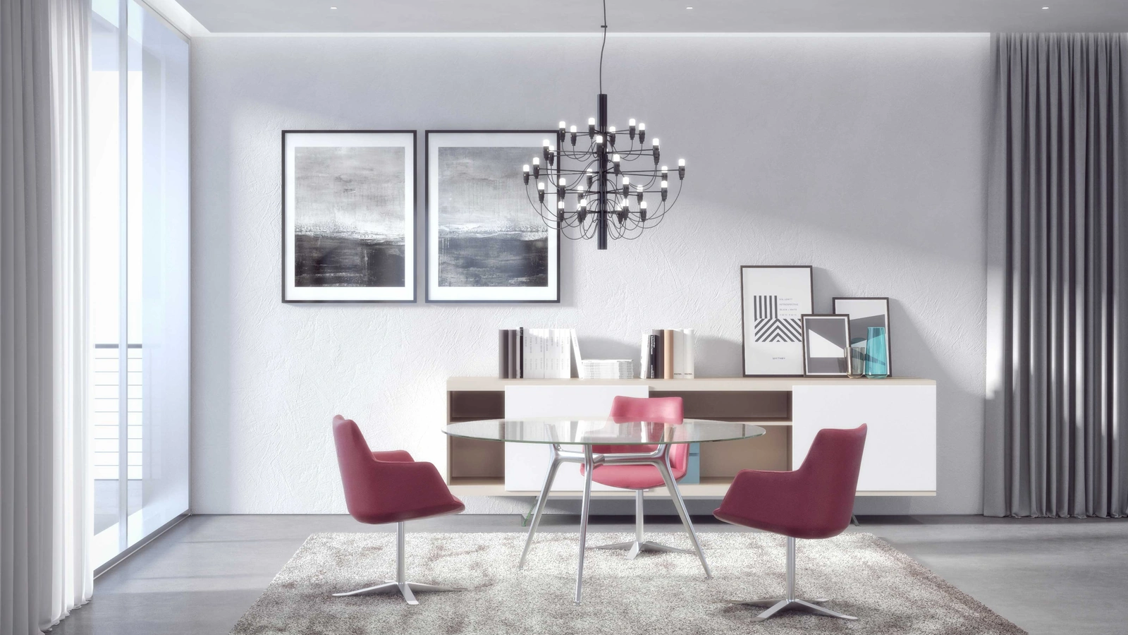 Scrivania operativa P016 - Manager in vetro di Estel