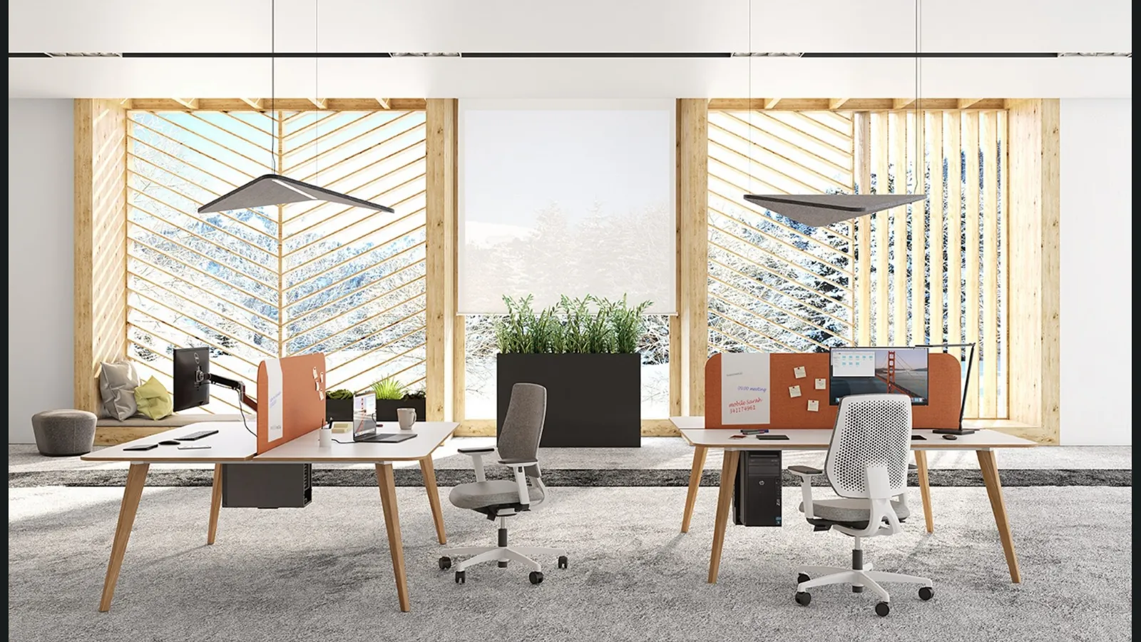 Scrivania operativa con top laccato Bianco e gambe in legno massello P045 di Estel