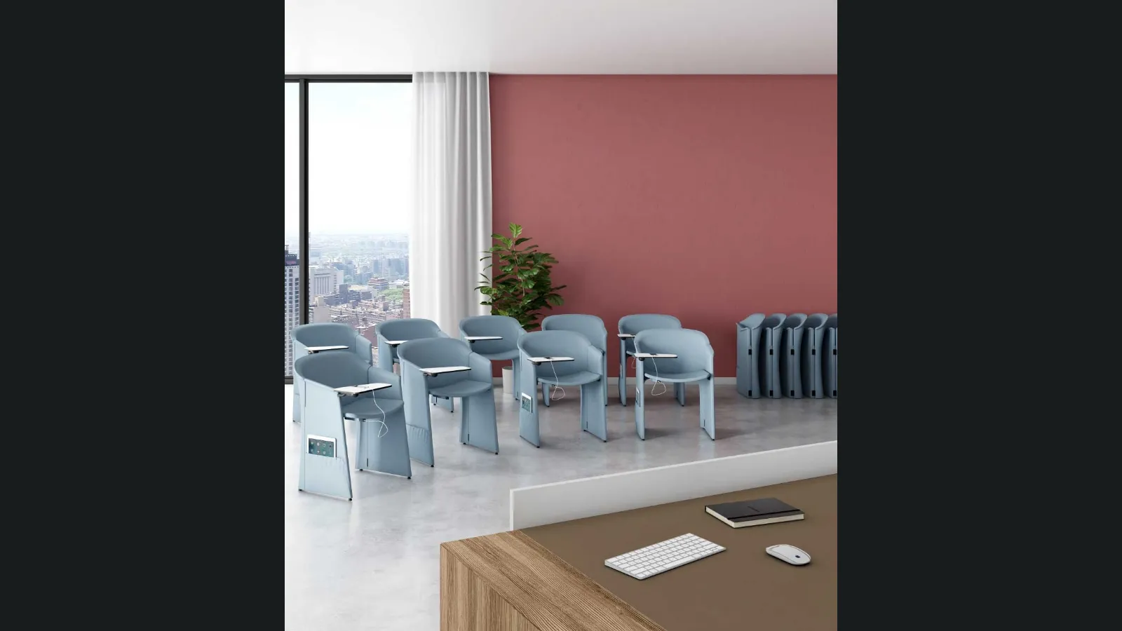 Sedia da Ufficio ripiegabile in tessuto Pochette Multitask di Estel