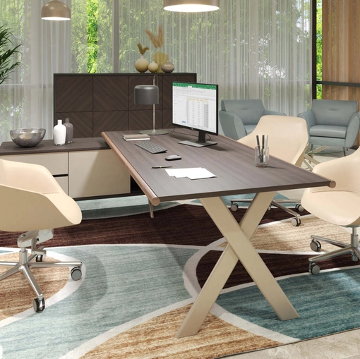 Scrivania direzionale con top in legno Sant' Andrea Manager di Estel