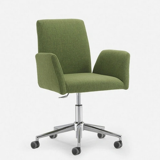 Seduta Ospiti Clean in tessuto imbottito con struttura in metallo su ruote ad altezza regolabile di Sedie Brianza