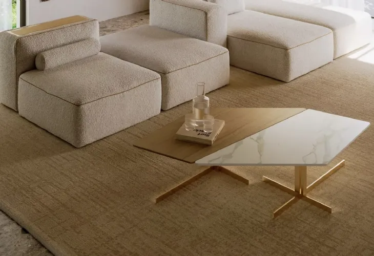 Tavolino Bento in legno e SuperMarmo di Bontempi