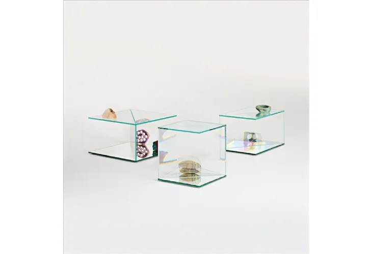 Tavolini quadrati Doble in cristallo di Glas Italia