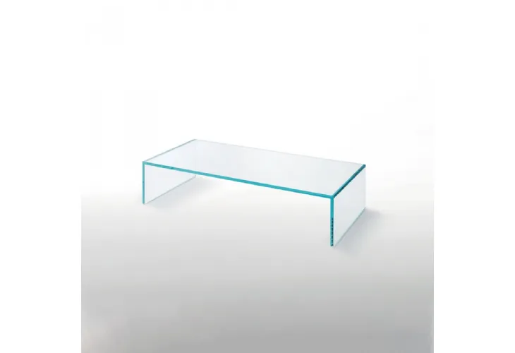 Tavolino Ghiacciolo Ponte in cristallo trasparente extralight di grosso spessore di Glas Italia