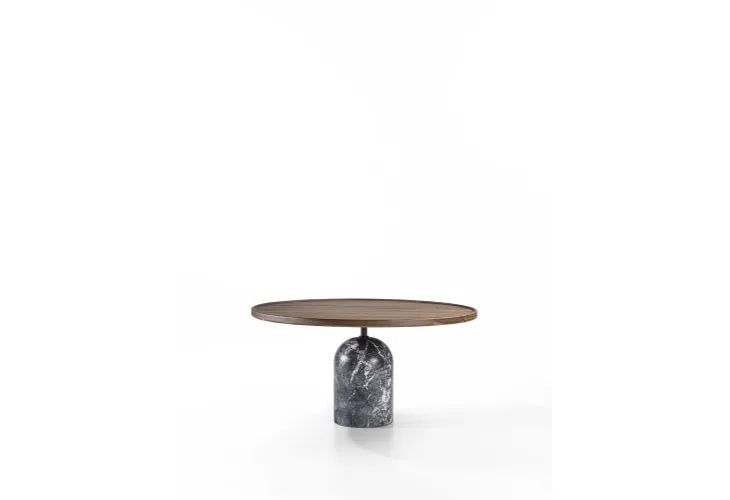 Tavolino in legno con base in marmo Ekero di Porada