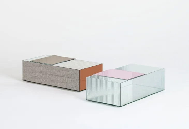 Tavolino rettangolare Spectrum in cristallo di Glas Italia