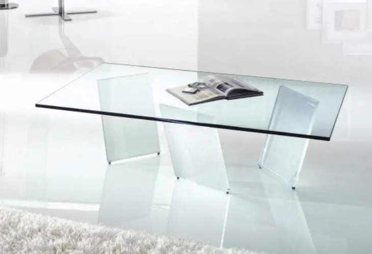 Tavolino rettangolare in vetro Tango di Reflex