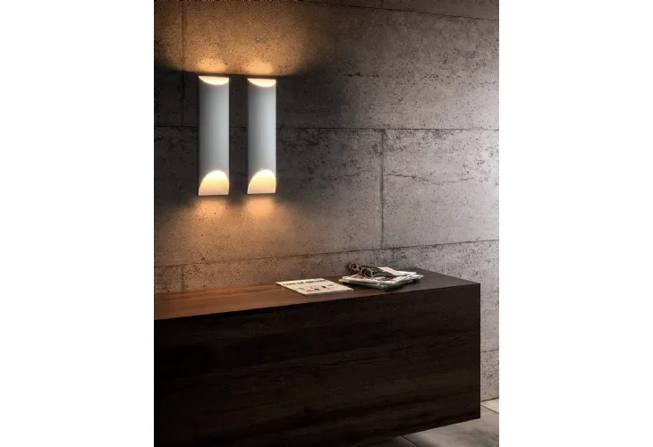 Lampada da parete in metallo bianco Aprile Applique di Pentalight