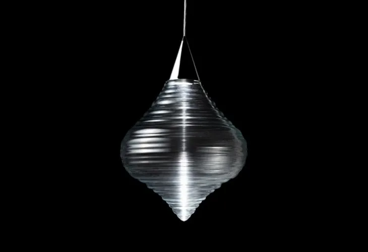 Lampada a sospensione in vetro di Murano soffiato trasparente con supporto in vetro verniciato nero Sheherazade di Reflex
