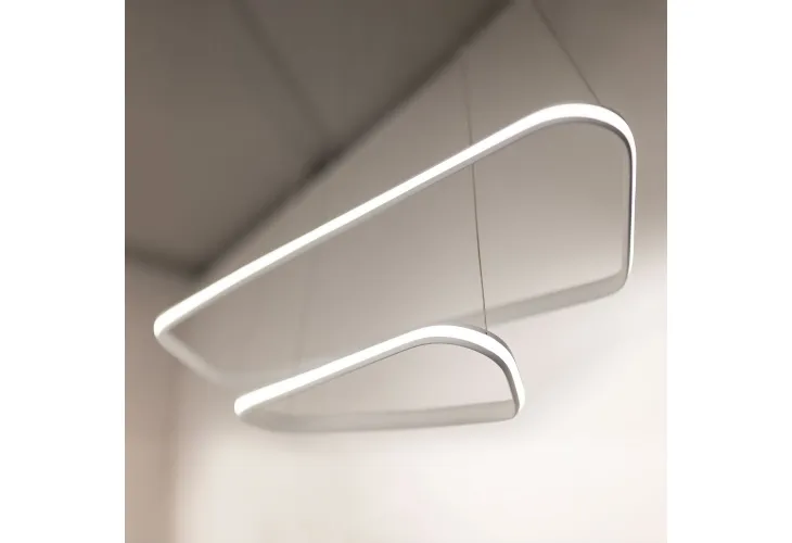 Lampada a sospensione in alluminio e silicone caratterizzata da forme geometriche Rings di Vivida International
