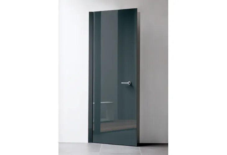 Porta a battente con anta in ardesia a ricoprire lo stipite in alluminio Level di Albed
