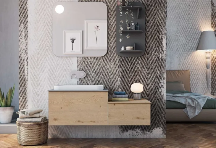 Mobile da Bagno sospeso in legno Linea LN11 Arteba