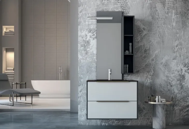 Mobile da Bagno sospeso in laccato opaco Linea LN30 di Arteba