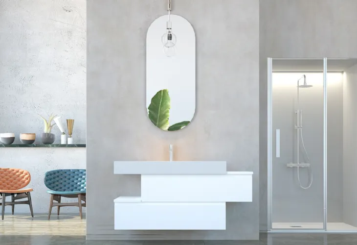 Mobile da Bagno sospeso in laccato opaco Linea LN31 di Arteba