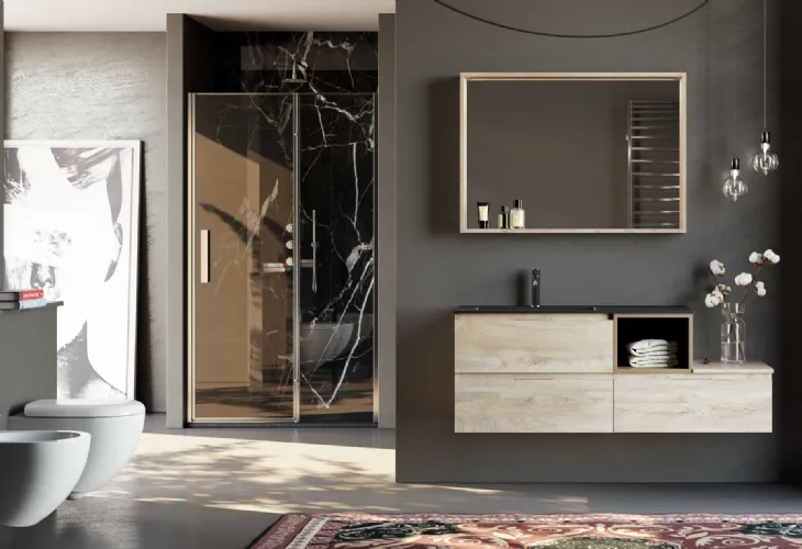 Mobile da bagno sospeso in legno Newsmart NS24 di Arteba