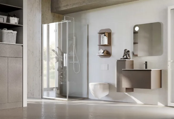 Mobile da bagno sospeso in laccato opaco Newsmart NS26 di Arteba