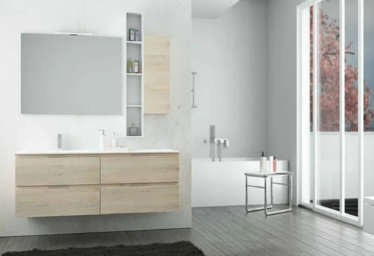 Mobile da bagno sospeso in legno Newsmart NS28 di Arteba