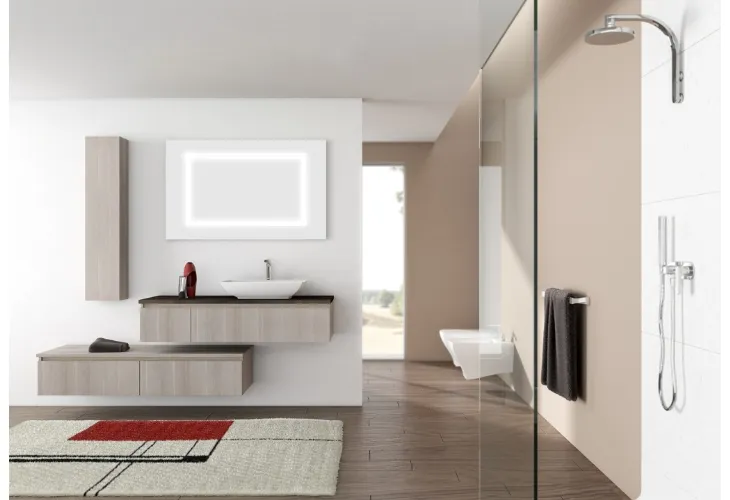 Mobile da bagno sospeso in legno Newsmart NS37 di Arteba