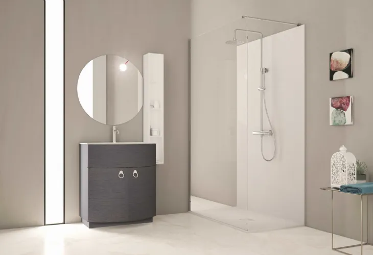 Mobile da bagno a terra in laccato opaco Onda ON03 di Arteba