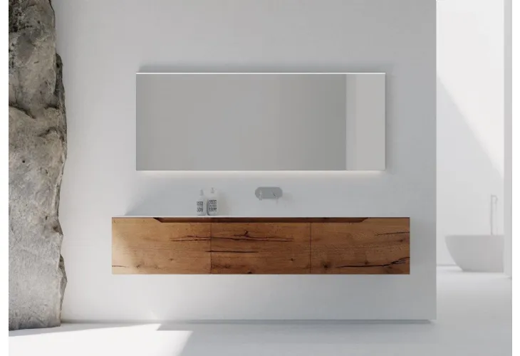 Mobile da bagno sospeso in legno Rustech RT01 di Arteba