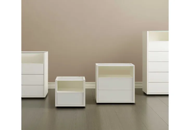 Comodino in laccato bianco Eureka di Estel
