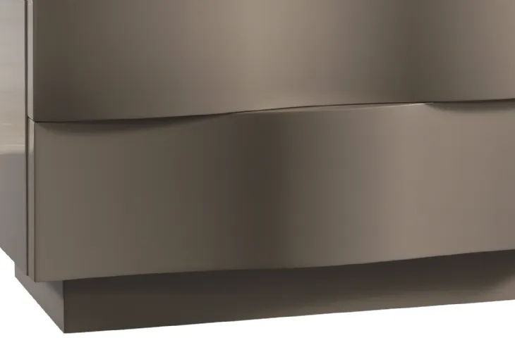 Comodino in laccato lucido con cassetti sagomati Onda di Reflex