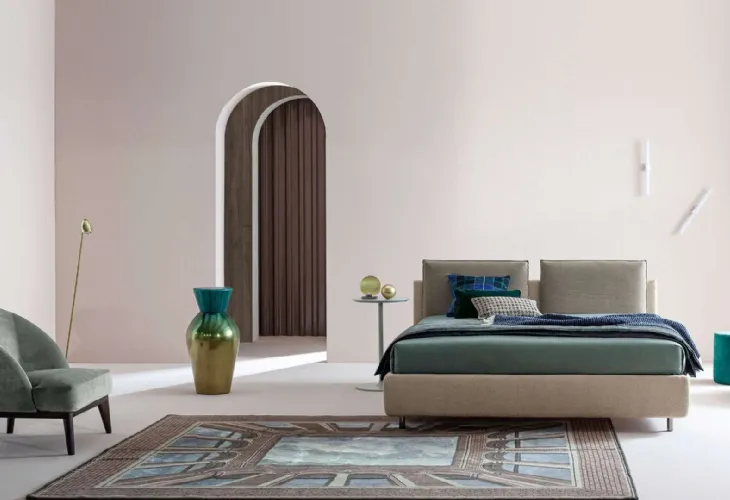 Letto matrimoniale in tessuto Frick di Twils