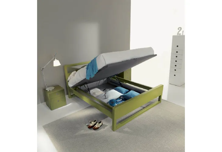 Letto in legno con box contenitore di grande capienza  Feel di Fimar